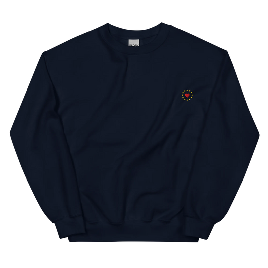 Navy Blue "Show the Love for Europe" Unisex Sweatshirt Front View