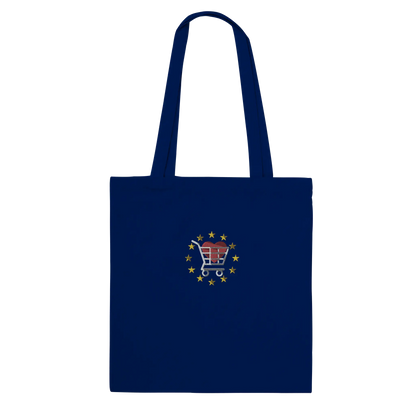 Navy Blue "Buy European" Embroidered Tote Bag