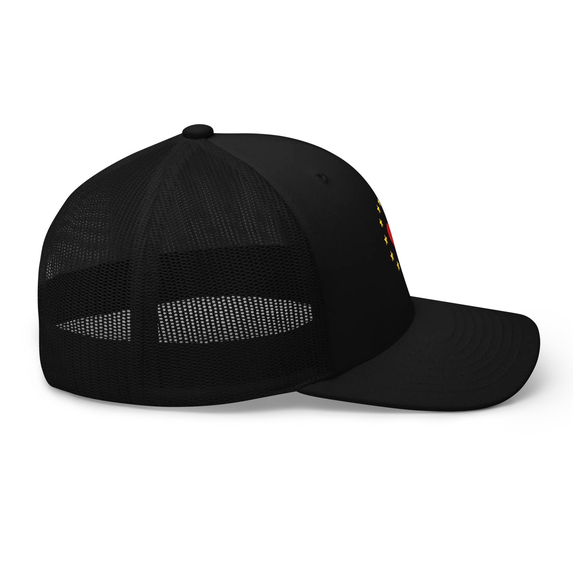 Black "Show the Love for Europe" Trucker Cap Right View