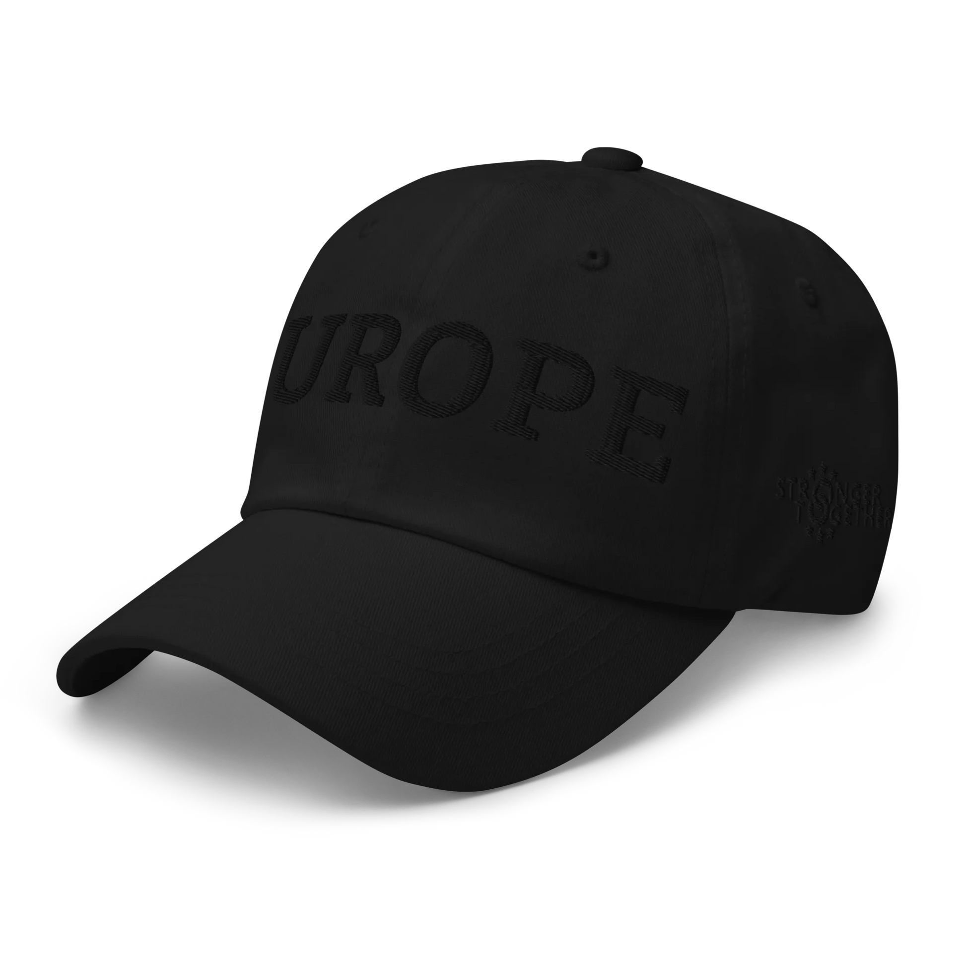 Monochrome Black "EUROPE" Cap Left Front View