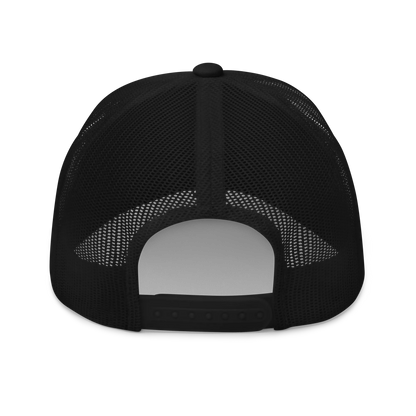 Monochrome Black "Make Europe Great Again" / MEGA Trucker Cap with "Show the Love for EU" emblem Back View
