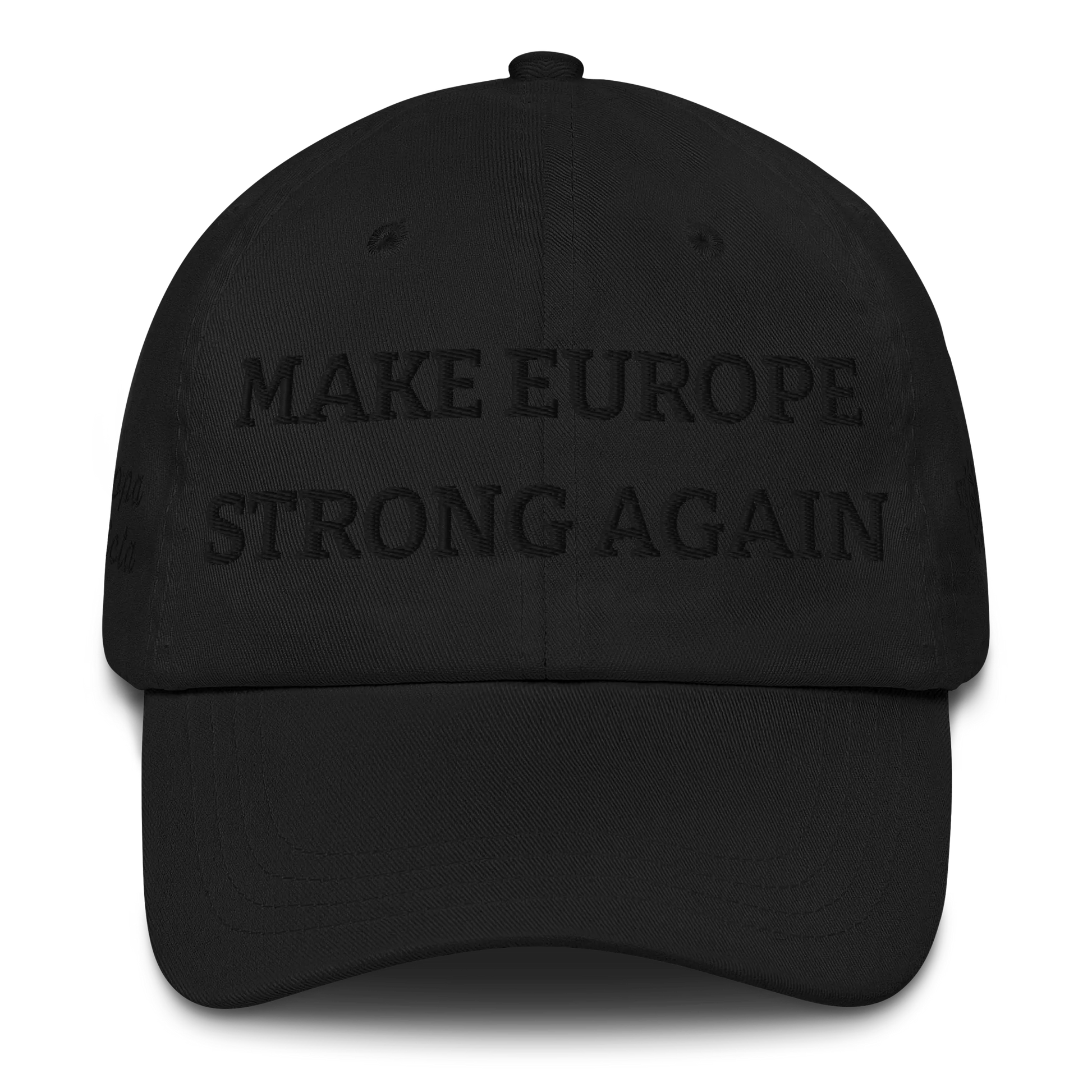 Monochrome Black "Make Europe Strong Again" / MESA Cap Front View