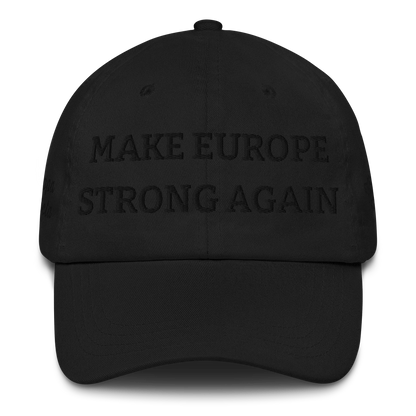 Monochrome Black "Make Europe Strong Again" / MESA Cap Front View