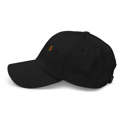 Monochrome Black "Make Europe Strong Again" / MESA Cap with "Show the Love for Europe" emblem in full color Left View