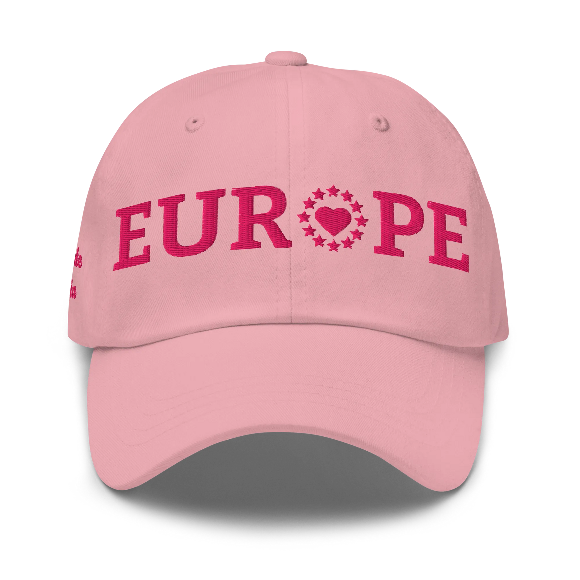 Monochrome Pink "EUROPE" Cap with "Show the Love for Europe" emblem Front View