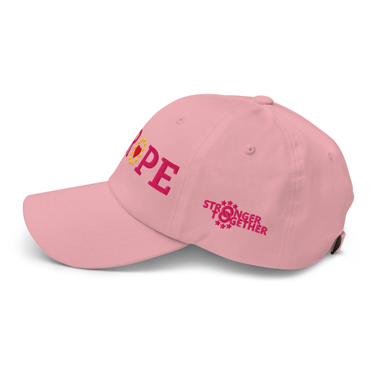 Monochrome Pink "EUROPE" Cap with "Show the Love for Europe" emblem in full color Left View