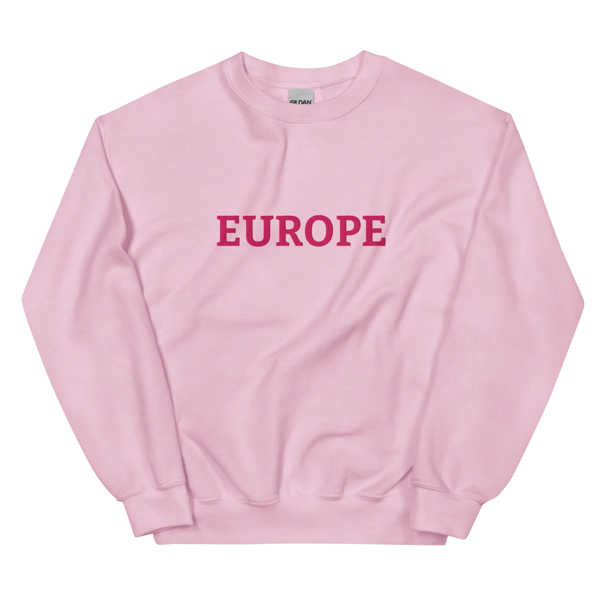 Monochrome Pink "EUROPE" Unisex Sweatshirt Front View