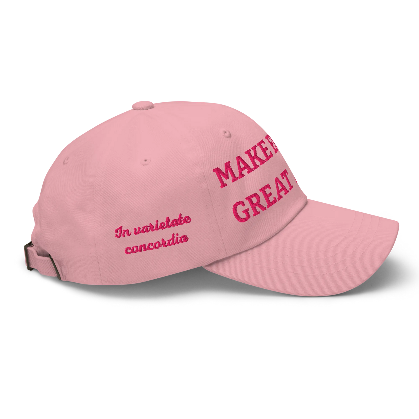 Monochrome Pink "Make Europe Great Again" / MEGA Cap with "Show the Love for Europe" emblem Right View