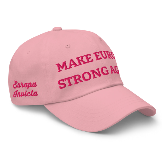 Monochrome Pink "Make Europe Strong Again" / MESA Cap Right Front View