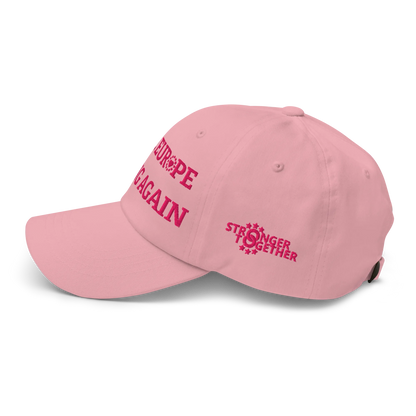 Monochrome Pink "Make Europe Strong Again" / MESA Cap with "Show the Love for Europe" emblem Left View