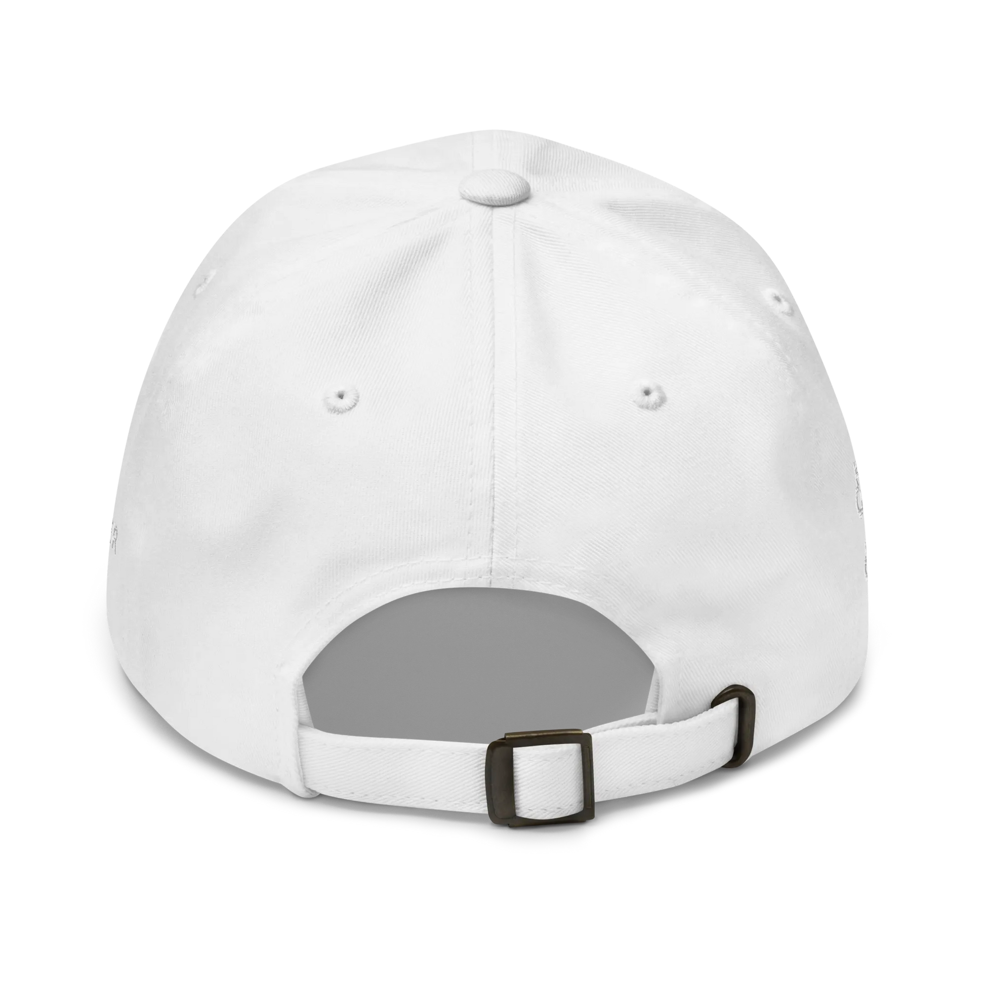 Monochrome White "Make Europe Strong Again" / MESA Cap with "Show the Love for Europe" emblem in full color Back View