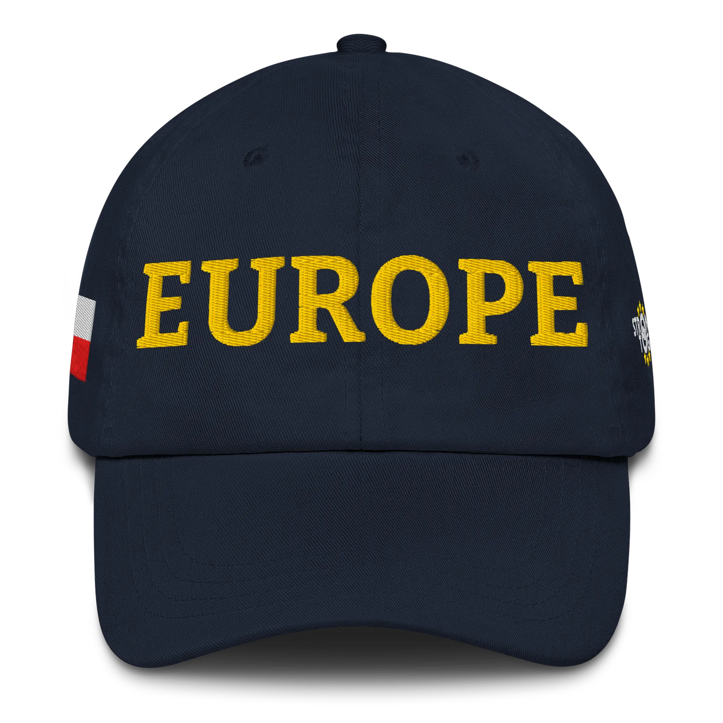 Navy Blue EUROPE Cap with National Flag of Poland Front View