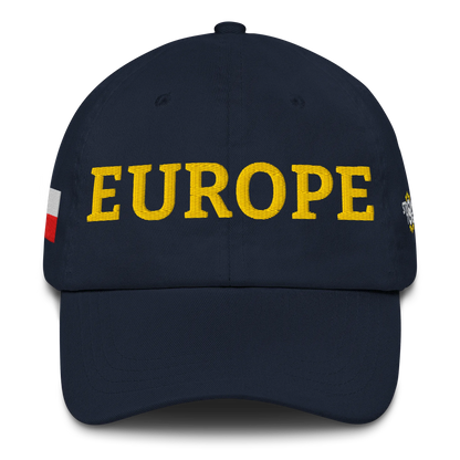 Navy Blue EUROPE Cap with National Flag of Poland Front View