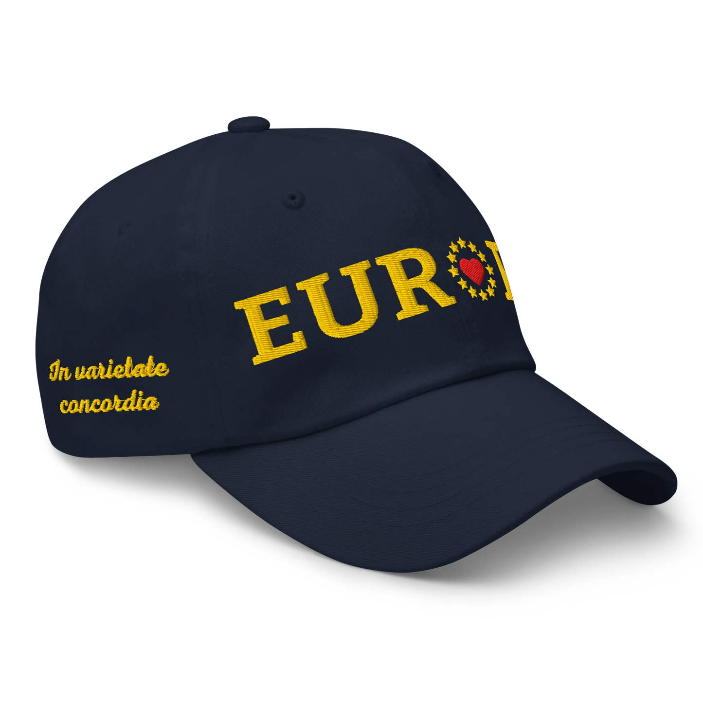 Navy Blue "EUROPE" Cap with "Show the Love for Europe" emblem Right Front View