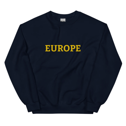 Navy Blue "EUROPE" Unisex Sweatshirt Front View