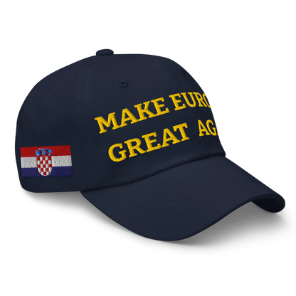 Navy Blue MEGA Cap with National Flag of Croatia Right Front View
