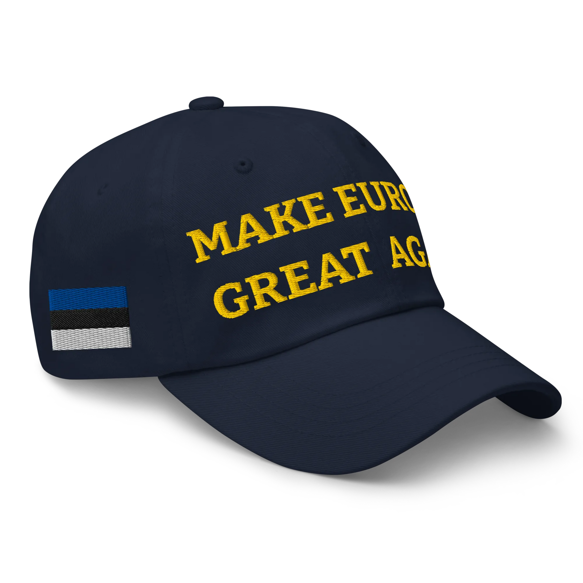 Navy Blue MEGA Cap with National Flag of Estonia Right Front View