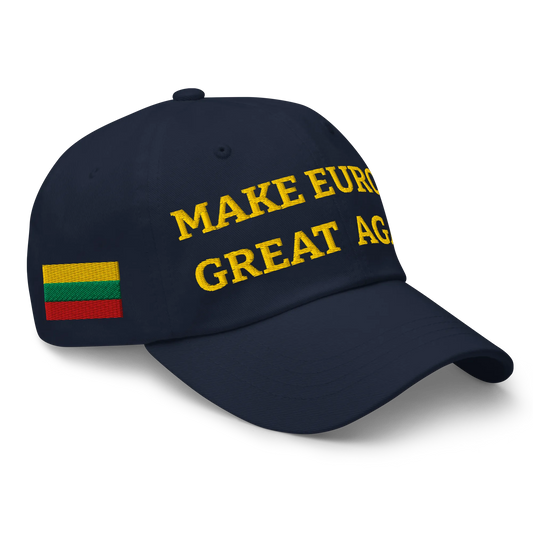 Navy Blue MEGA Cap with National Flag of Lithuania Right Front View