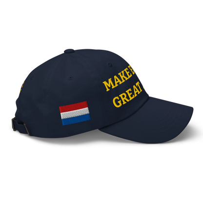 Navy Blue MEGA Cap with National Flag of Netherlands Right View
