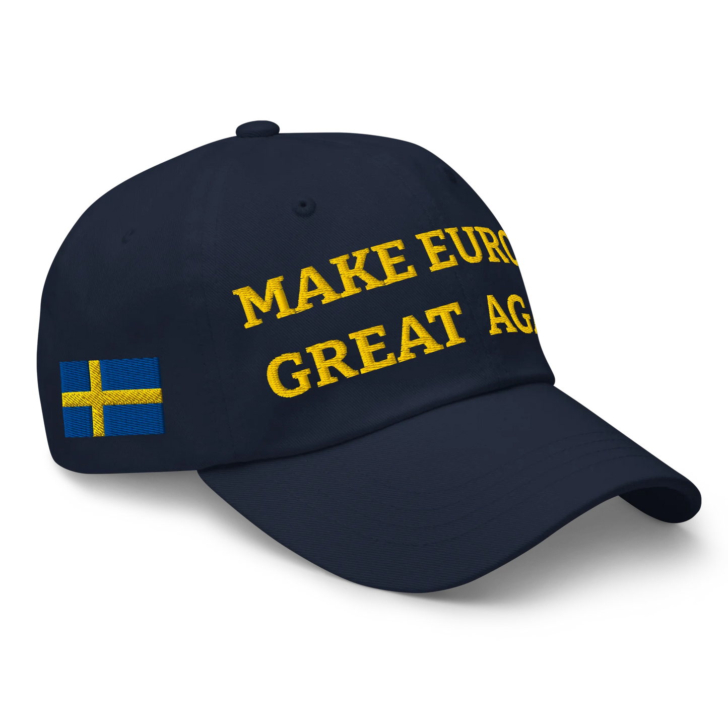 Navy Blue MEGA Cap with National Flag of Sweden Right Front View