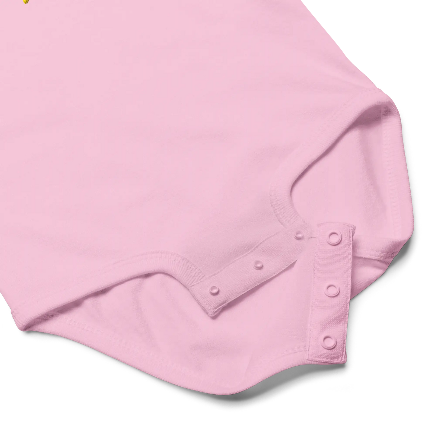 Pink "Made in EU" Embroidered Baby Bodysuit Three-snap Closure