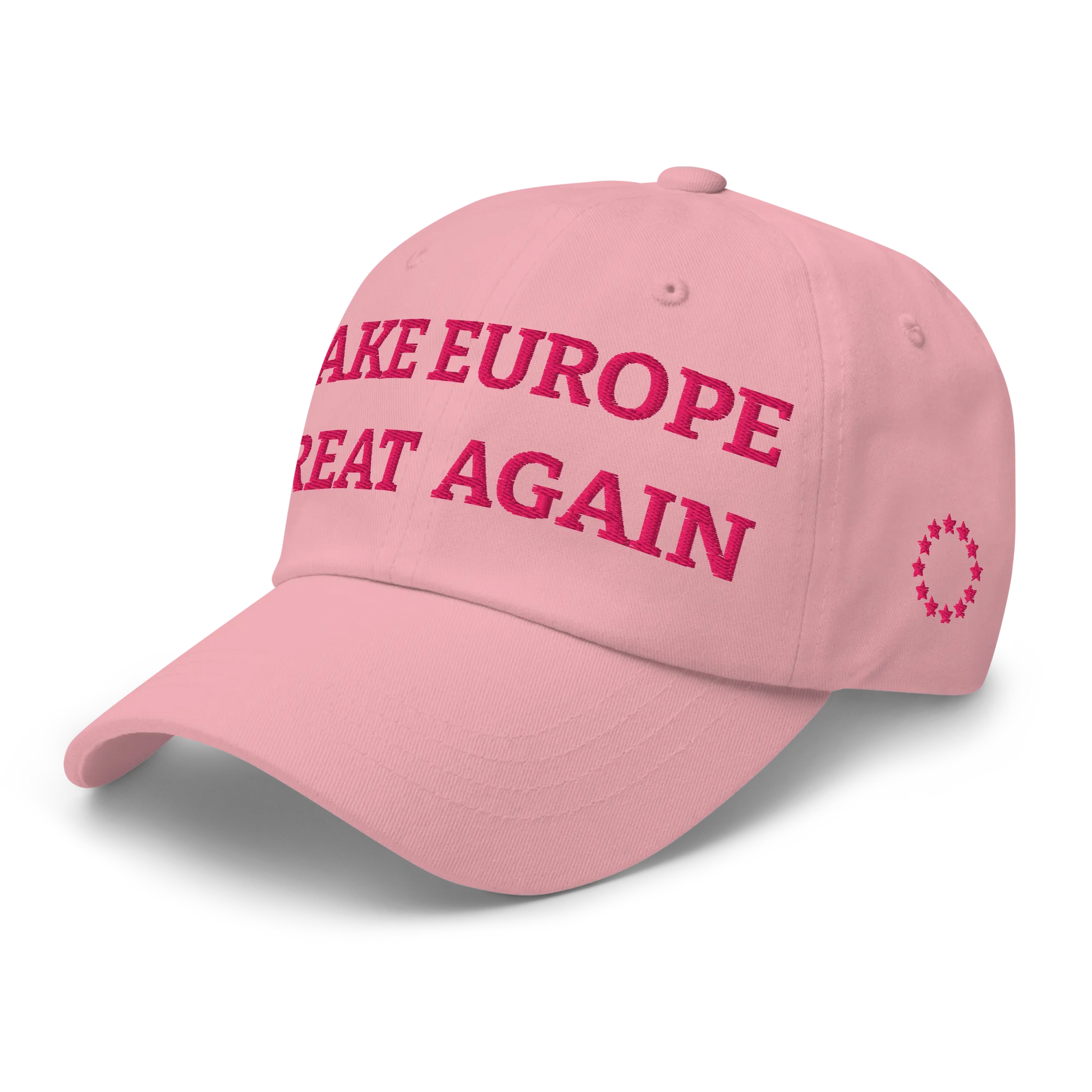 Pink "Make Europe Great Again" / MEGA Cap Left Front View