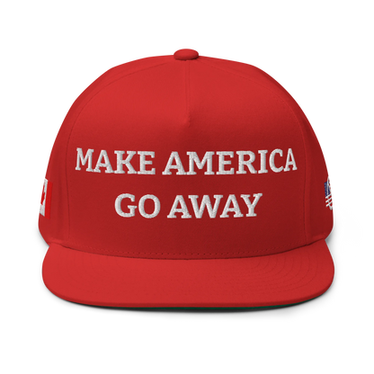 Red "Make America Go Away" / anti-MAGA Cap with Flag of Canada Front View