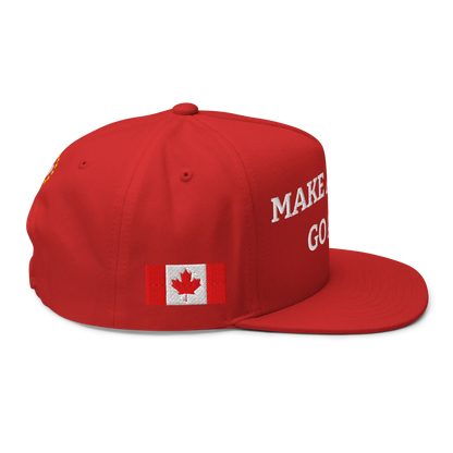 Red "Make America Go Away" / anti-MAGA Cap with Flag of Canada Right View