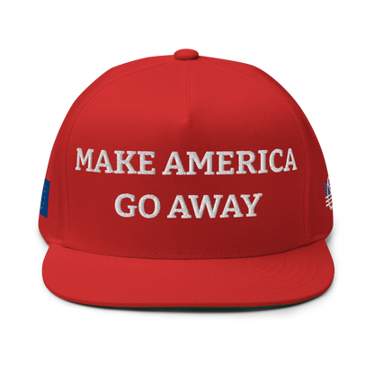 Red "Make America Go Away" / anti-MAGA Cap with Flag of European Union Front View