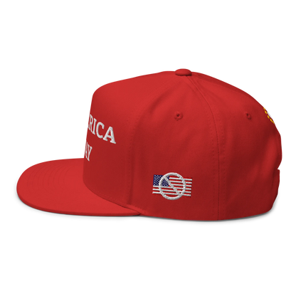 Red "Make America Go Away" / anti-MAGA Cap with Flag of European Union Left View