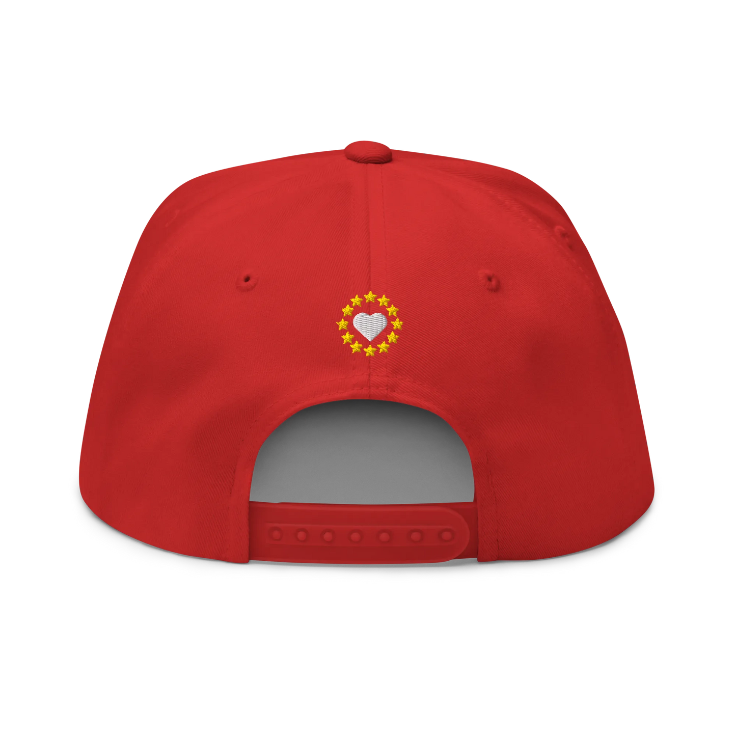 Red "Make America Go Away" / anti-MAGA Cap with Flag of Greenland Back View