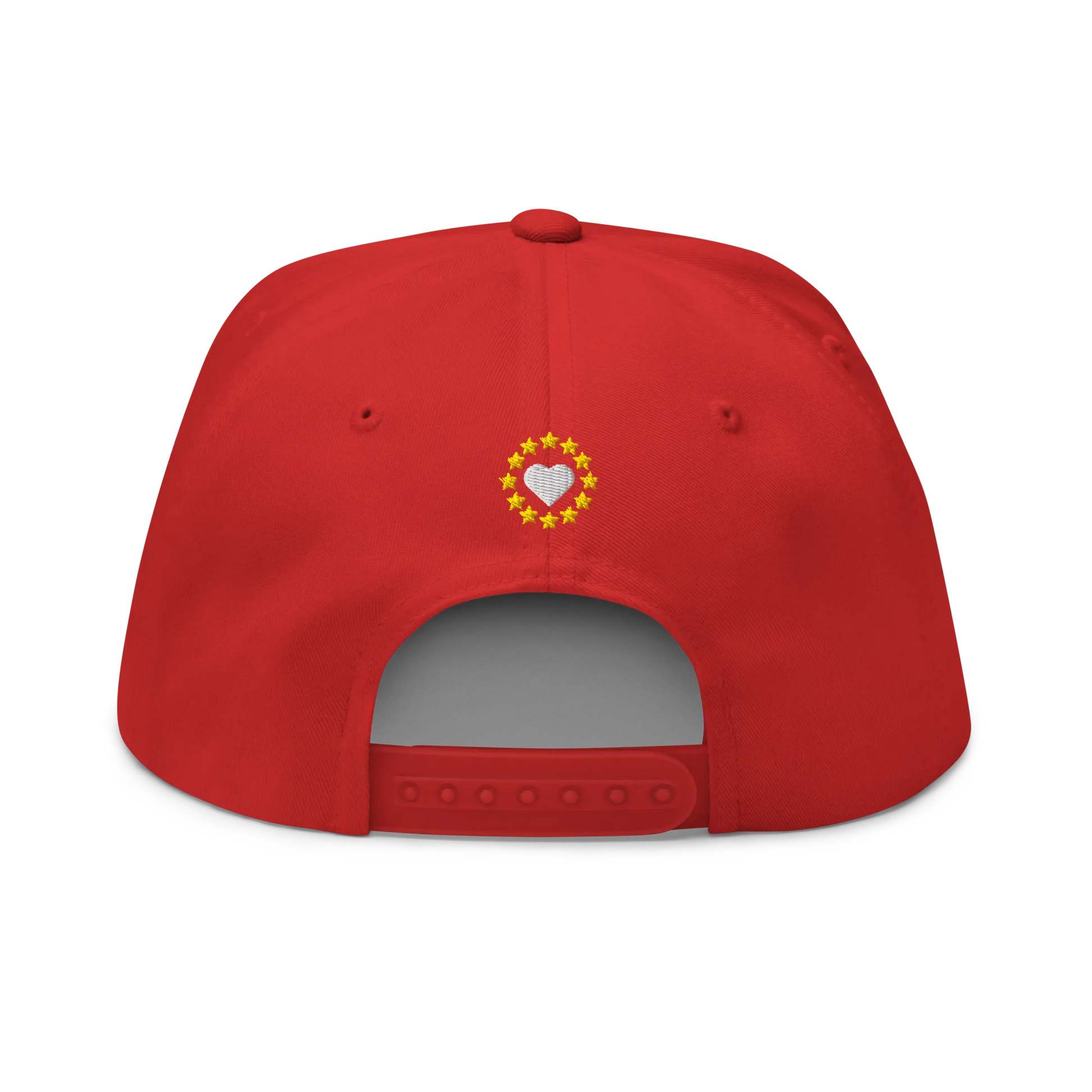 Red "Make America Go Away" / anti-MAGA Cap with Flag of Greenland Back View